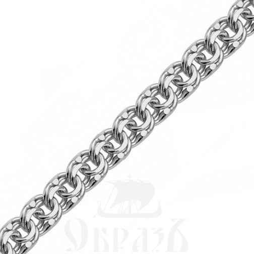 цепь плетение "бисмарк" с алмазной огранкой серебро 925 пробы (арт. би-09)